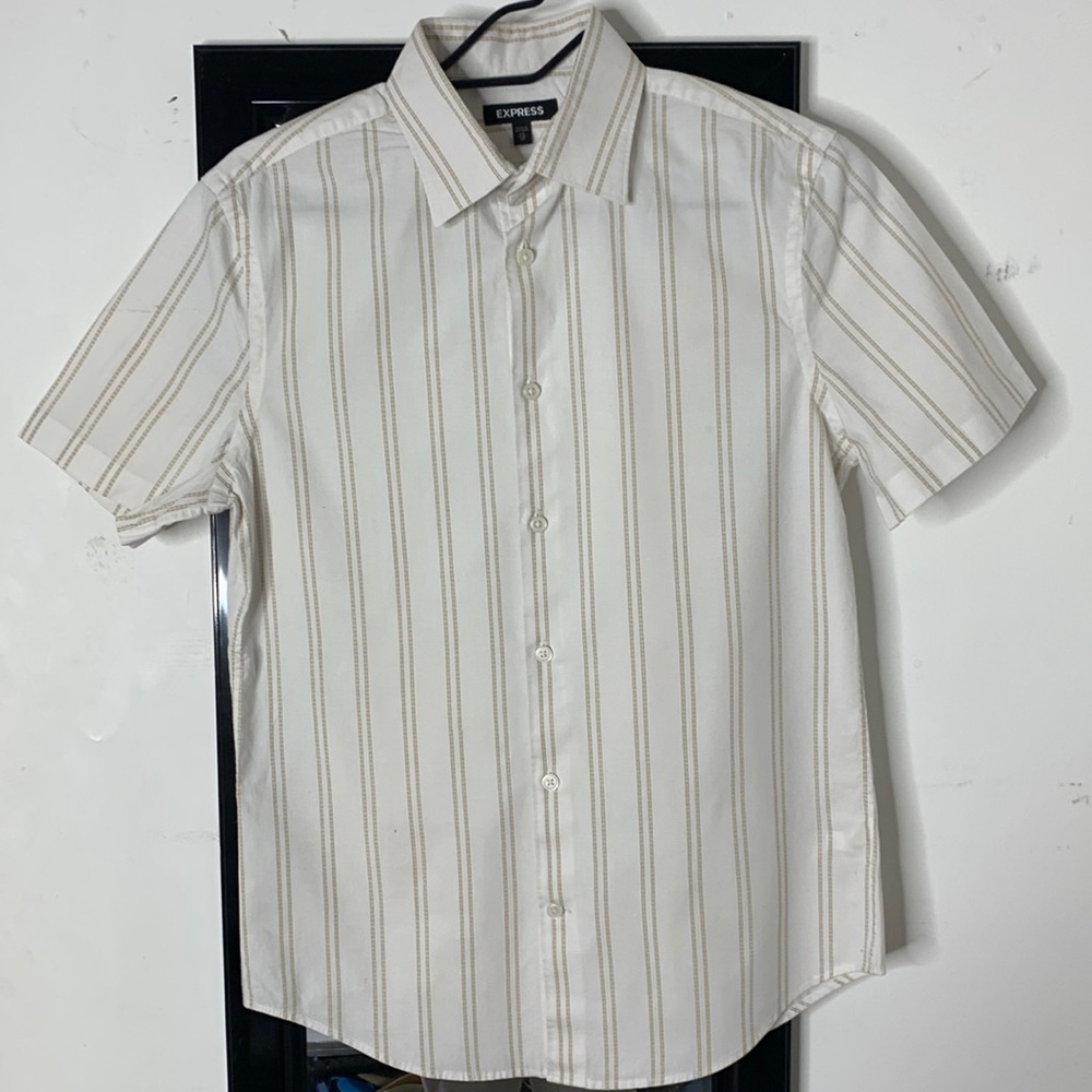 Express White Striped Shirt